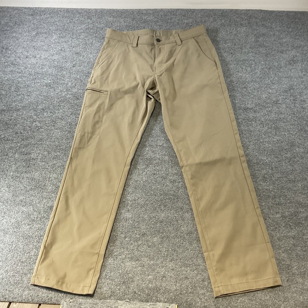 Copper & Oak Supply Co Mens Tan Utility Pants Straight Leg Zipper Pocket 34x30